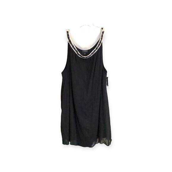 Lane Bryant Flowy Embellished Dress 26/28 Gauzy Lined - Picture 1 of 4